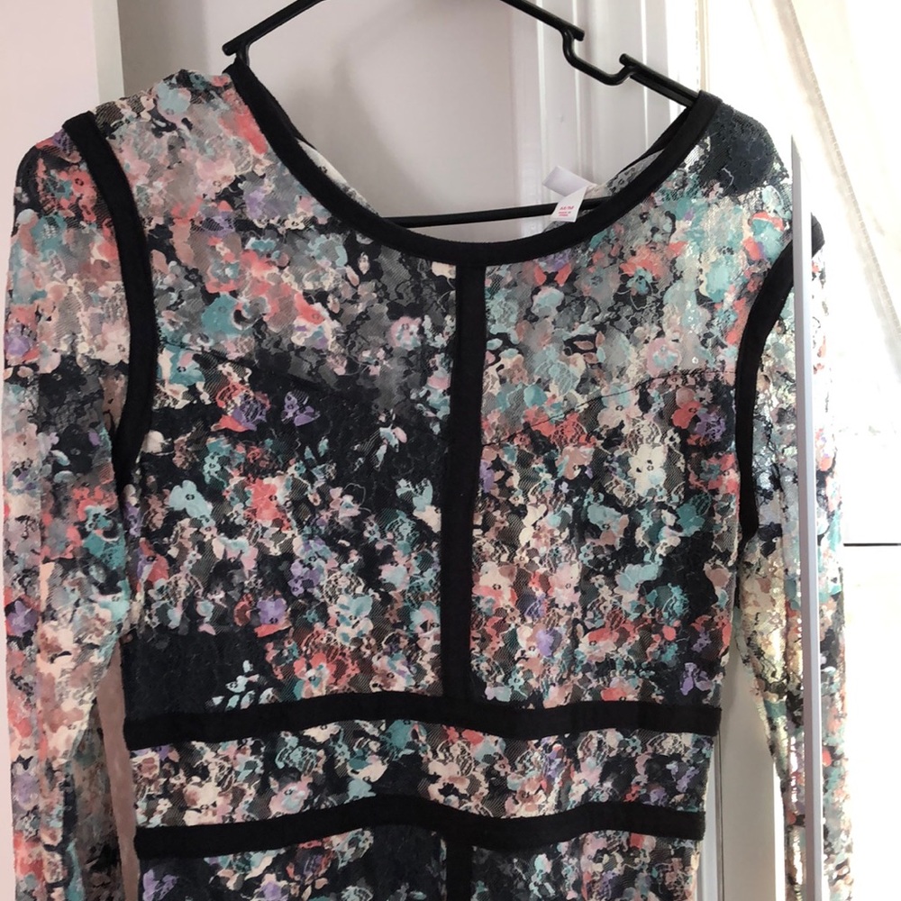 target floral long sleeve shift dress